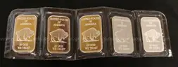 5 Liberty Coin Buffalo/Indian Head Design 1 Ounce Bars