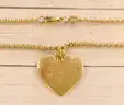 14K Yellow Gold James Avery Rolo Design Necklace With Heart Pendant, 11.6 Grams
