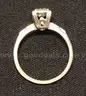 Vintage 14K White Gold Solitaire Design Ring With Diamond, 2.4 Grams