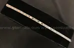 14K White Gold Vintage Sapphire/Diamond Filigree Bracelet, 10.5 Grams