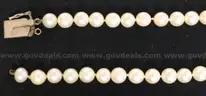 Double Strand Cultured Pearl Necklace With 14K White Gold Clasp