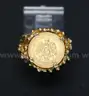 Mexico 1945 Dos Peso Gold Coin In 14K Yellow Gold Nugget Ring Setting, 7.8 Grams