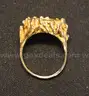 Mexico 1945 Dos Peso Gold Coin In 14K Yellow Gold Nugget Ring Setting, 7.8 Grams