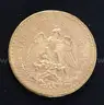 1947 Gold Mexico 50 Pesos Coin: