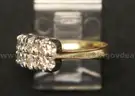 14K Yellow Gold Double Row Diamond Band,  3.7 Grams