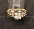 Vintage 14K White Gold Engagement Ring With Diamonds, 2.5 Grams