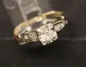 Vintage 14K White Gold Engagement Ring With Diamonds, 2.5 Grams