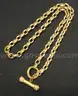 18K Yellow Gold Link Design Necklace With Toggle Clasp, 33.6 Grams