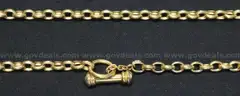 18K Yellow Gold Link Design Necklace With Toggle Clasp, 33.6 Grams