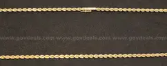 14K Yellow Gold Rope Design Necklace, 21.9 Grams