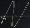 10K Yellow Gold Thin Necklace With Diamond Cross Pendant, 1.9 Grams
