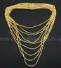 23K Yellow Gold Multi-Strand Necklace &#x26; Dangle Earring Set, 70.1 Grams