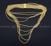 23K Yellow Gold Multi-Strand Necklace &#x26; Dangle Earring Set, 70.1 Grams