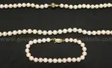 Strand Of Pearls &#x26; Bracelet With 14K Yellow Gold Clasps