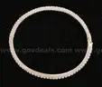 14K White Gold Hinged Bangle Bracelet With Black Diamonds, 12.3 Grams