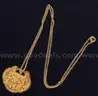 24K Yellow Gold Link Necklace &#x26; 23k Yellow Gold Floral Design Pendant, 8.4 Grams