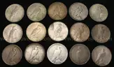 25 U.S. Silver Peace Dollar Coins
