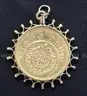 1918 Mexico Viente (20) Peso Gold Coin With 14K Yellow Gold Bezel, 19.6 Grams