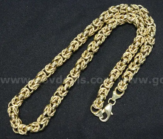 14K Yellow Gold Byzantine Necklace, 36.5 Grams
