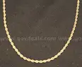 14K Yellow Gold Rope Design Necklace, 12.7 Grams