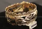 10K Yellow Gold Filigree Design Hinged Bangle Bracelet, 28.2 Grams