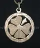 10K Yellow Gold Box Link Necklace W/4 Leaf Clover Design Pendant, 14.1 Grams