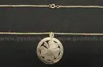 10K Yellow Gold Box Link Necklace W/4 Leaf Clover Design Pendant, 14.1 Grams