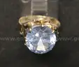 10K Yellow Gold With Light Blue Stone, 3.4 Grams