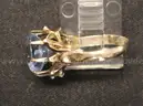 10K Yellow Gold With Light Blue Stone, 3.4 Grams