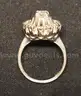 14K White Gold Halo Design Ring With Diamonds, 5.4 Grams