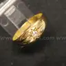 Vintage 18K Yellow Gold Band With Diamond, 3.3 Grams