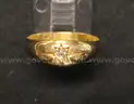 Vintage 18K Yellow Gold Band With Diamond, 3.3 Grams