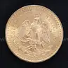 1947 Gold Mexico 50 Pesos Coin, 41.6 Grams