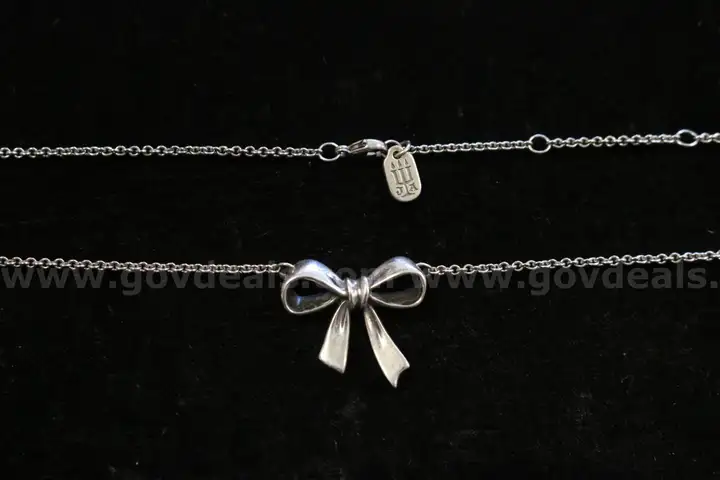 James Avery Sterling Silver Retired Petite Bow Necklace, 9.1 Grams
