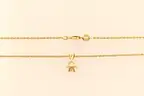 14k Yellow Gold Rope Chain and Cubic Zirconia Solitaire Pendant, 5.5 Grams