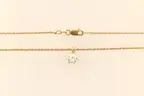 14k Yellow Gold Rope Chain and Cubic Zirconia Solitaire Pendant, 5.5 Grams