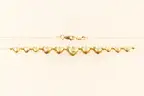 14k Yellow Gold Cable Link Necklace with Heart Beads, 4.4 Grams