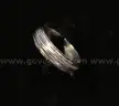 14k White Gold Brushed and Faceted Design Band, 5.1 Grams
