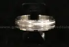 14k White Gold Brushed and Faceted Design Band, 5.1 Grams