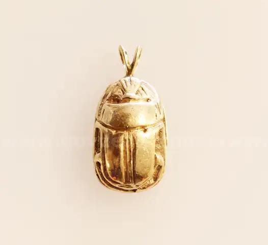 14k Yellow Gold Scarab Pendant, 14.0 Grams