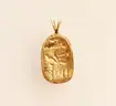 14k Yellow Gold Scarab Pendant, 14.0 Grams