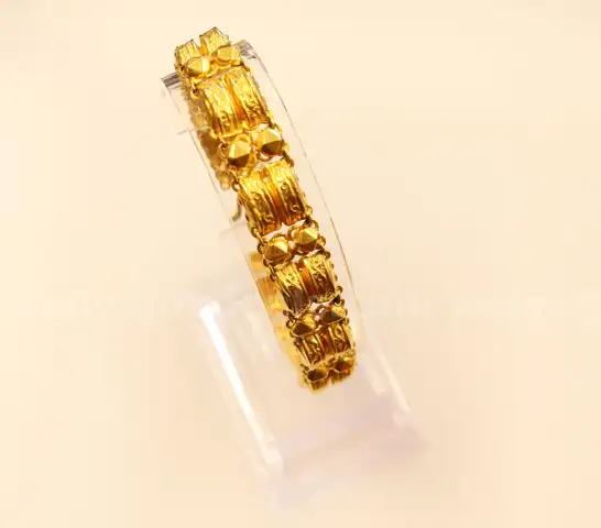 22k Yellow Gold Custom Link Bracelet, 15.2 Grams