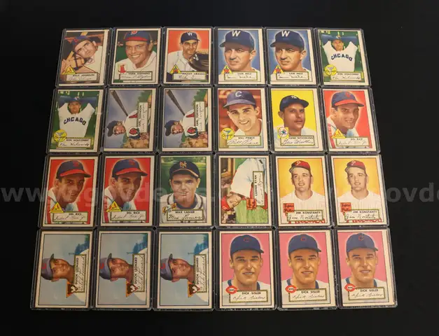 117 Assorted 1952 Topps Baseball Cards