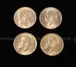 3- George V, 1- Edward VII Gold Sovereign Coins