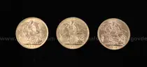 3 Assorted Year British Gold Sovereign Coin King George V Coins, 23.7 Grams