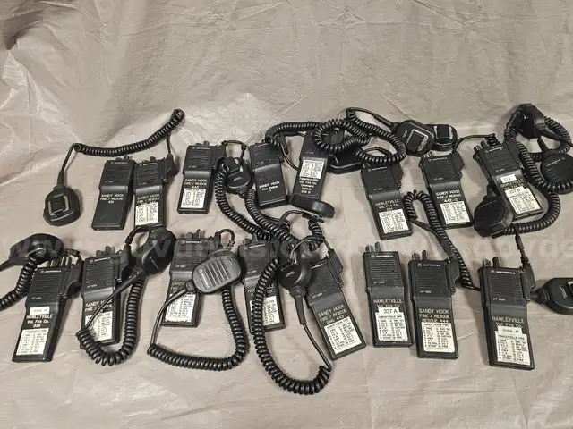 Fifteen Motorola VHF Two Way Radios