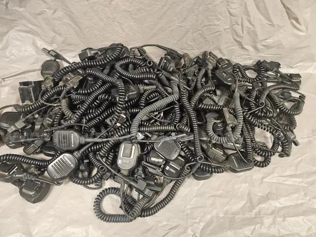 One LOT of Approximately 60 Assorted Motorola Two Way Radio Microphones