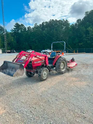 MASSEY FERGUSON 1433V TRACTOR WITH BRUSH HOG AND FRONT END LOADER