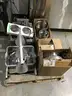 Assorted Lot: warming cabinet/storage bins/fryer