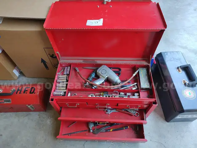 Medium sized tool box with tools
